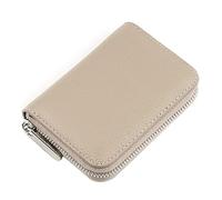 iSpchen Geldbörse für Herren und Damen Portmonee Kleine Kreditkartenetui Echt-Leder Geldbeutel Mini Portemonnaie Münztasche Schlüsseletui mit Reißverschluss Kartenetui Geschenk, gris, Tamaño libre