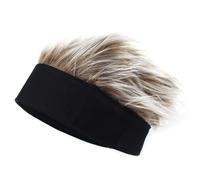 iSpchen Gorra de béisbol de pelo falso, gorra de visera ajustable con pelucas de púas, visera de pelo falso, visera para correr, deporte, transpirable, gorra para hombre y mujer, elástica, visera