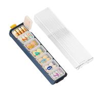 iSpchen Maletín grande organizador portátil compartimentos divididos 1L caja de medicamentos para una fácil organización, azul