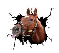 iSpchen Pegatinas para Coche,4 Piezas 3D Cabeza De Caballo Pegatina Pegatinas Animales Divertidos Calcomanía Vinilo Impermeable Creativo Ventana Coche Pegatina Laptop Motocicleta Camión 30 * 30 Cm