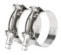 ISPINNER 2 Pack 1.5 Inch Stainless Steel T-Bolt Hose Clamps Clamp Ran