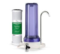 iSpring CKC1C Sistema de Filtración de Agua de Encimera Transparente | Cartucho 2.5" x 10", Filtro de Carbón, Sistema de Filtración de Agua Potable