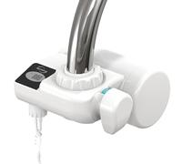 iSpring DFGB1W Filtro de Agua para Grifo con una Vida Útil de 600L, Pantalla Digital, Sistema de Filtración de Bloque de Carbón, Reduce el 99% de Cloro y Mal Sabor