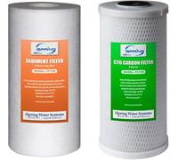 iSpring F2WGB21B Filtración de Agua de 4.5 x 10 Pulgadas para Toda la Casa Filtro de Agua de Sedimento y de Bloque de Carbono CTO de Alta Capacidad Juego de Cartuchos de Repuesto para WGB21B