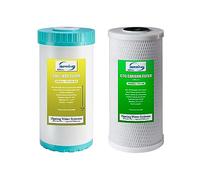 iSpring F2WGB21BKS - Juego de cartuchos de repuesto para filtro de agua de 4.5 x 10 pulgadas, bloque de carbono CTO y filtro de agua GAC+KDF para WGB21B-KS