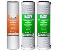 iSpring F3CTO - Juego de cartuchos de repuesto universales de 10 pulgadas para ósmosis inversa y sistemas de filtración de agua de 3 etapas, 2 filtros de bloque de carbono, 1 unidad (paquete de 1