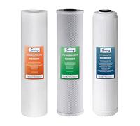 iSpring F3WGB32BPB Paquete de Reemplazo de Filtro de Agua de 3 Etapas para Toda la Casa de 4.5" x 20" con Sedimentos, Bloque de Carbón y Cartuchos Reductores de Plomo, Se Adapta a WGB32B-PB, Blanco