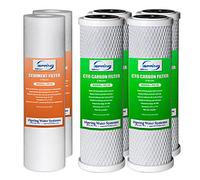 iSpring F6CTO - Prefiltros para sistemas de filtro de agua de ósmosis inversa estándar CW31 y RO de 1 año, sin membrana