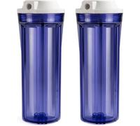 iSpring HC12X2 Carcasa de Filtro de Agua Transparente de 1/4'' para Sistema de Ósmosis Inversa, Filtros de 2,5'' x 10'', Paquete de 2