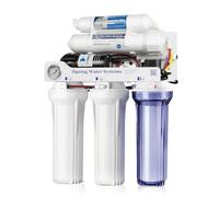 iSpring RCC1DP Sistema RO/DI sin Tanque con Bomba, Filtro de Agua de Ósmosis Inversa Desionización de 5 Etapas, Alto Rendimiento de 150 GPD Para Acuario con Filtro de Agua DI y Bomba