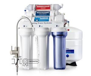 iSpring RCC7AK Osmosis Inversa Domestica, NSF 58 Certificado, 75GPD Purificador Agua Debajo del Fregadero, 6 Etapas con Remineralización de Agua PH+, Diseño Patentado de Grifo para Fácil Instalación