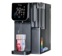 iSpring RCD100HCG-E Ósmosis Inversa con Agua Caliente y Fría, Dispensador de Agua Alcalina, 9 Temperaturas y 6 Volúmenes, Monitor de TDS y Vida del Filtro, Enchufar y Usar