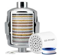 iSpring SF2S Filtro de Ducha de 33 Etapas, Filtro Universal de Alta Capacidad para Agua Dura, Elimina Cloro, Metales Pesados, Olores, Mejora la Piel, Suaviza el Cabello, Fortalece las Uñas