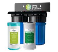 iSpring WGB21B-KS Purificador de Agua, Sistema de Filtración de Agua Entrada General para Toda la Casa, Filtro CTO 10"x4.5" Filtro KDF+GAC, Elimina Cloro, Hierro, Plomo y Olor, Conexión 1"