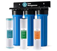 iSpring WGB32BM Sistema de Filtración de Agua de 3 Etapas para Toda la Casa con Sedimento de 20 Pulgadas, Bloque de Carbón y Filtro Reductor de Hierro y Manganeso