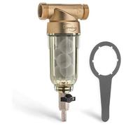 iSpring WSP-50SL Suavizador de Filtro de Agua de Sedimentos Reutilizable para Toda la Casa, Incluye Siliphos que Ayuda a Prevenir la Escala y la Corrosión, 1" MNPT + 3/4" FNPT, 50 Micras