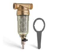 iSpring WSP-50SL Suavizador de Filtro de Agua de Sedimentos Reutilizable para Toda la Casa, Incluye Siliphos que Ayuda a Prevenir la Escala y la Corrosión, 1" MNPT + 3/4" FNPT, 50 Micras