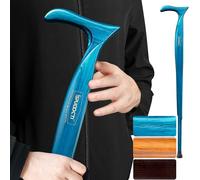 ispuoocti Bastón de madera para hombre y mujer, madera maciza natural, 3 pies de goma, resistente, con bolsa de viaje, bastones ergonómicos para personas mayores, unisex, color azul