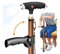 ispuoocti Bastones ajustables para hombres y mujeres con segundo mango para mayor apoyo, elegante bastón con luz, adecuado para personas mayores y personas que sufren de diferentes tipos de artritis