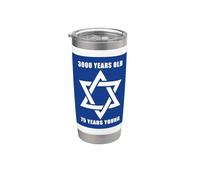 Israel - 3000 Years Old, 75 Years Young Star of David Vaso térmico de acero inoxidable de doble pared