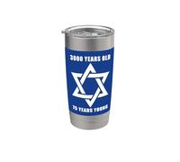 Israel - 3000 Years Old, 75 Years Young Star of David Vaso térmico de acero inoxidable de doble pared
