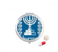 Israel National Emblem país Travel bolsillo píldora caso medicina dispensador espejo regalo caja de almacenamiento
