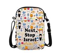 Israel Trip Gift Next Stop Israel - Bolsa de cosméticos para viajeros, bolsa de maquillaje para vacaciones en Israel, regalo de viaje, Israel Cb Reino Unido, Bolso cruzado
