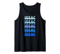 Issac Retro Name Stack Design Camiseta sin Mangas