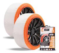 ISSE - Cadenas Coche Nieve Super T-70 | Cadenas Coche Nieve Textil Homologación EN 16662-1 - Cadenas de Uso Diario en Nieve y Hielo - Kit de 2 Cadenas Coche Nieve Universales + Guantes
