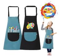 Issimober 2 PCS Bata Pintura Niños, Delantal Pintura Niños, Delantal Cocina Niño Para La Escuela, Arte, Pintura, Cocina