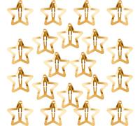 Isslly 20 pinzas para el pelo de estrella para mujer, pasadores de metal dorado, accesorios antideslizantes para el cabello para mujer, para uso diario, fiestas (1.2 x 1.2 pulgadas)