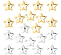 Isslly 20 pinzas para el pelo de estrella para mujer, pasadores de metal dorado/plateado, accesorios antideslizantes para el cabello para mujer, para uso diario, fiestas (1.2 x 1.2 pulgadas)