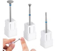 Isslly 3 brocas para uñas, brocas de diamante para taladro de uñas, herramientas de cabeza de molienda de manicura para taladro de uñas, quitar la piel de los dedos muertos, púas