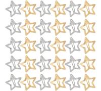 Isslly 30 pinzas para el pelo de estrella para mujer, pasadores de metal dorado/plateado, accesorios antideslizantes para el cabello para mujer, para uso diario, fiestas (1.2 x 1.2 pulgadas)