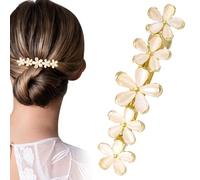 Isslly Pasadores de pelo de ópalo con flores, pinzas doradas brillantes para el pelo, horquillas de boda vintage de cristal para mujer, para compromiso, boda, graduación, San Valentín, 2.65 pulgadas