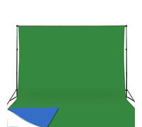 ISSUNTEX Fondo de muselina para estudio fotográfico, pantalla plegable de alta densidad para fotografía de vídeo y televisión, azul y verde