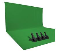 Issuntex Fondo verde de 9 x 15 pies con 4 clips de fondo de muselina, estudio fotográfico, pantalla plegable de alta densidad para fotografía de vídeo y televisión.