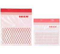 Istad - Bolsa de plástico (50 unidades, con 25 bolsas de 0,4 l y 25 bolsas de 1 l, reutilizables), color ROJO