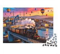 Istanbul Puzzles para Elderly 1000 Piezas Reciclable Steam Train Jigsaw Puzzles Puzzle Juego Accesorios Imposible Difícil Desafiante Activity 70x50cm/1000 Piezas