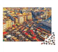 Istanbul Street 1000 Piezas Puzzle Papel Reciclado Türkiye Adult Jigsaws Imposible, Difícil y Desafiante Alivia la Demencia Senil Fun 38x26cm/1000 Piezas