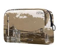 Istanbul Turkey - Neceser para mujer, neceser de viaje, bolsa organizadora de maquillaje grande con cremallera, multicolor, 18.5x7.5x13cm/7.3x3x5.1in, Neceser