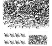 Istloho 200 remaches cuadrados de metal, 8 mm, remaches de pirámide para cuero, remaches ornamentales para manualidades, punk, remaches para ropa, bolsos, correa de cuero, zapatos, abrigos, guantes