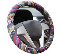 ISTN 2018 - Cubierta para Volante de paño de Lino, Estilo étnico, diseño Antideslizante y absorción del Sudor