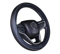 ISTN Cubierta de Volante de Cuero de Microfibra 38 cm para la mayoría de los Autos (Gris Negro)