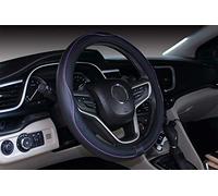 ISTN Cubierta de Volante de Cuero de Microfibra 38 cm para la mayoría de los Autos (Negro Morado)