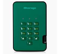 iStorage diskAshur2 SSD 512GB Verde - SSD portátil seguro - Protegido por contraseña - Resistente al polvo y al agua - Cifrado de hardware