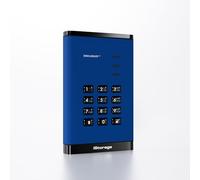iStorage DiskAshur3 HDD 2TB Azul - Disco duro portátil seguro - Protegido con contraseña - Resistente al polvo y al agua - Cifrado de hardware