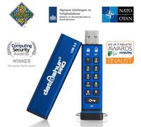 iStorage datAshur PRO 64GB - Unidad flash USB encriptada - Certificación FIPS 140-2 Nivel 3 - Protegido por contraseña - Resistente al polvo y al agua