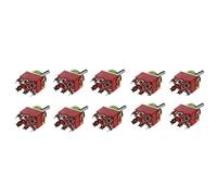 ISTOVO 10X AC 250V 15A Enclavamiento 3 Vías On-Off-on Interruptor de Palanca de Doble Tiro de Un Solo Naranja