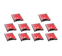 ISTOVO 10X Nueva de Tarjeta SD una Compatible con WiFi Inalámbrico Adaptador de Tarjeta SD Tipo I Cámara SLR Rojo